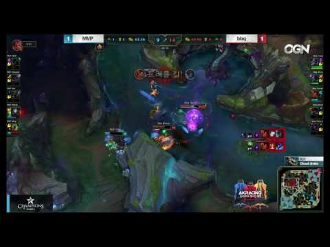 [LCK: MVP vs. bbq] Tempt Taliyah Penta-kill Korean casting