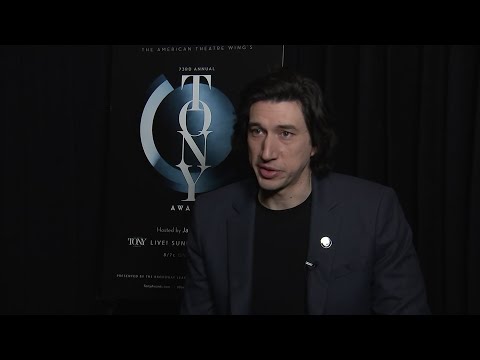 Adam Driver, Jeff Daniels, Laurie Metcalf, and Bob Mackie react to their Tony nominations at a media event in New York on Wednesday. (May 1)