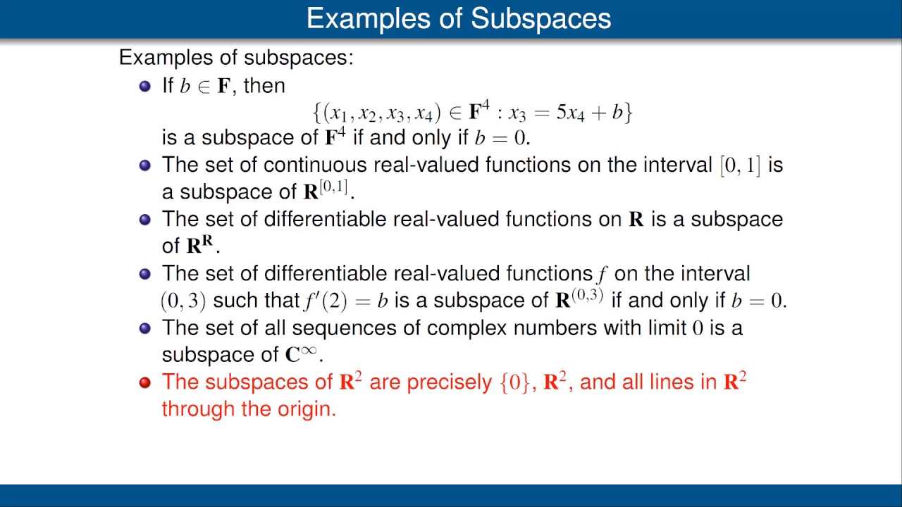Subspaces