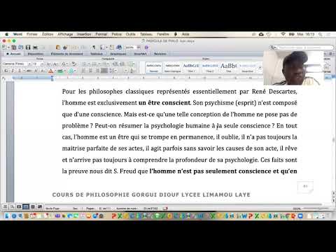 cours sur conscience et inconscient