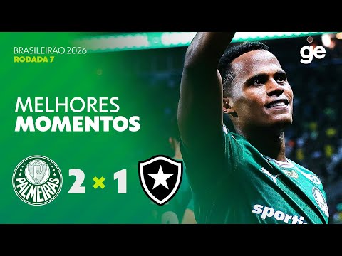 Gols e lances de Palmeiras x Botafogo