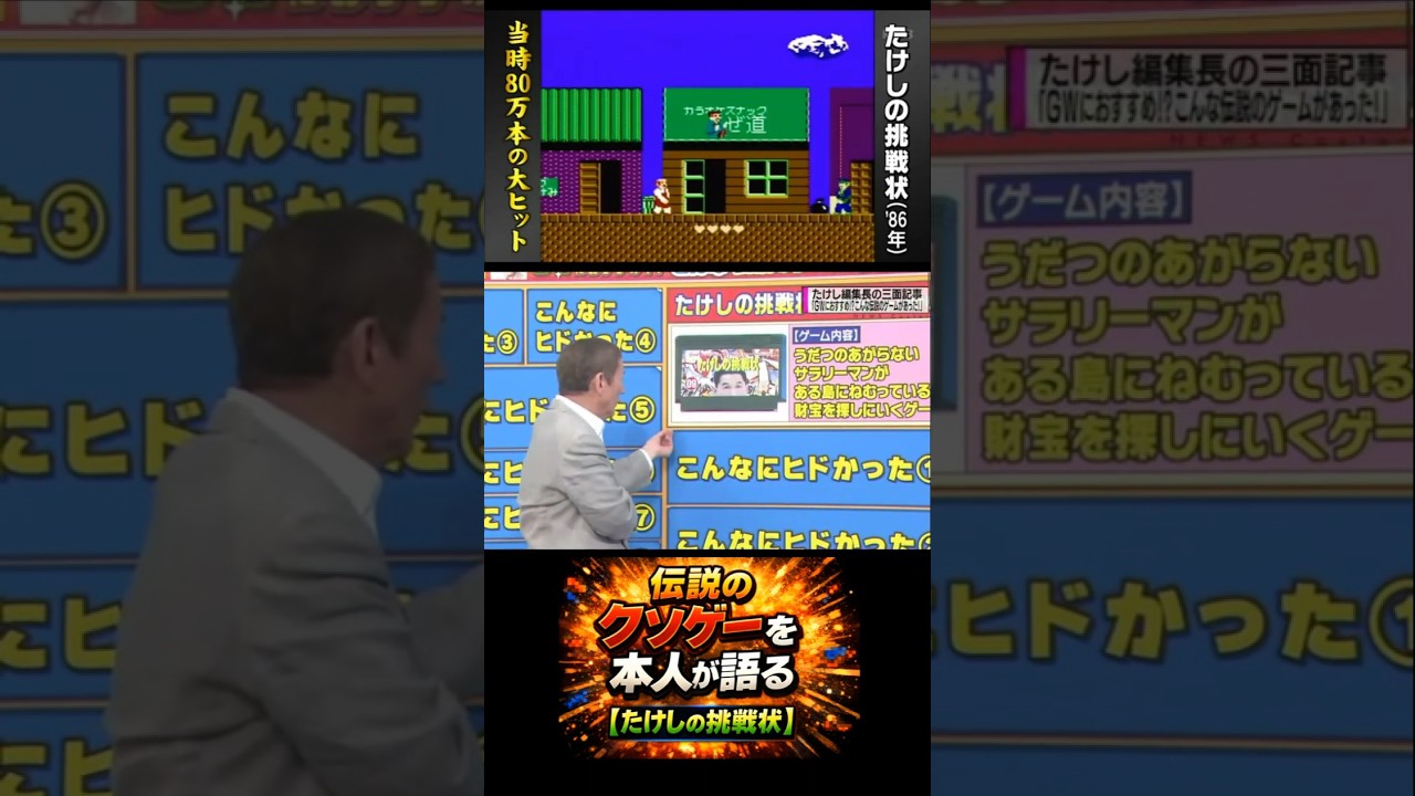 伝説のクソゲーを本人が解説！【たけしの挑戦状】