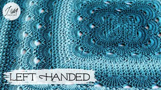 LEFT HANDED Victoria's German Shells Blanket | How to crochet a blanket | Virus and V stitch blanket