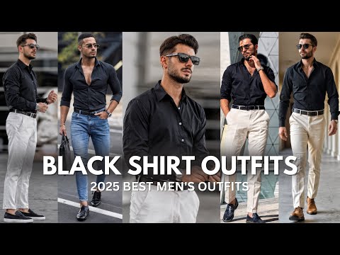 Black Shirt Outfits For Men | Black Shirt Combination Pant | Black Shirt Matching Pant Ideas