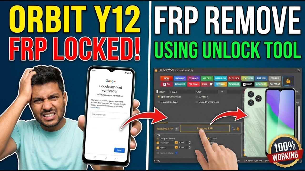 Orbit Y12 Frp Lock Remove Using Unlock Tool | How to Remove Google Account Orbit Y12 |