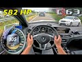 582HP C63 AMG 6.2 V8 w/ HEADERS is ABSOLUTELY CRAZY on the AUTOBAHN!
