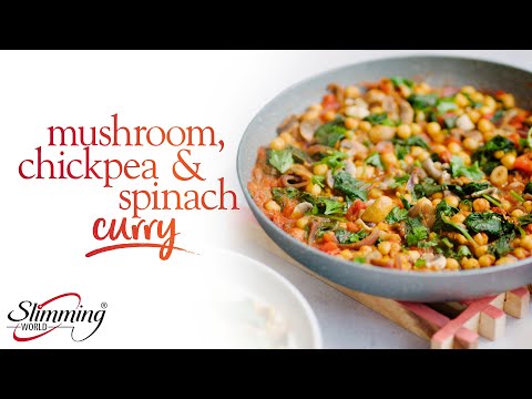 Slimming World mushroom, chickpea and spinach curry - full recipe in the description