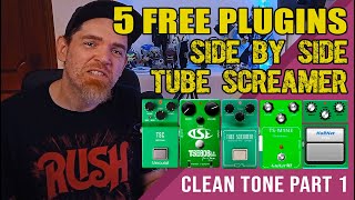 Video thumbnail for 5 FREE TUBE SCREAMER GUITAR PLUGINS COMPARED SIDE BY SIDE - CLEAN TONE (PART 1)  - SUBTITLES EN/PT by MusicComp
