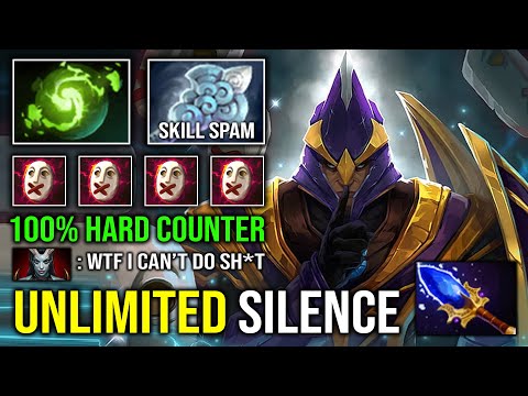 WTF UNLIMITED SILENCE Solo Mid Against QOP 100% Hard Counter ALL with Refresher Silencer Dota 2
