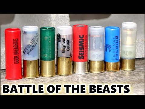 The Ultimate 12ga. Slug Cinder Block Test -Factory Rounds