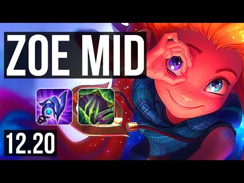 ZOE vs SYNDRA (MID) | 10/1/9, 600+ games, Legendary, 800K mastery | KR Master | 12.20