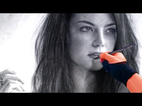 Emma Stone Elegant Portrait Drawing