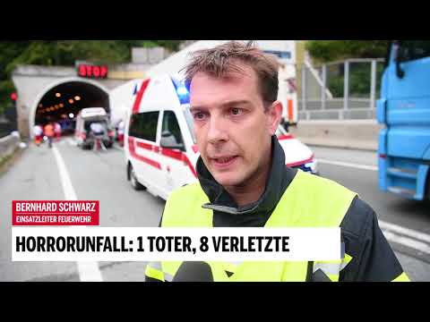 Horrorunfall auf A9: 1 Toter, 8 Verletzte