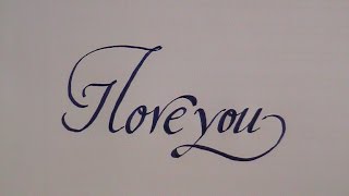 Download lagu how to write in cursive - calligraphy letters I love you - for beginners mp3