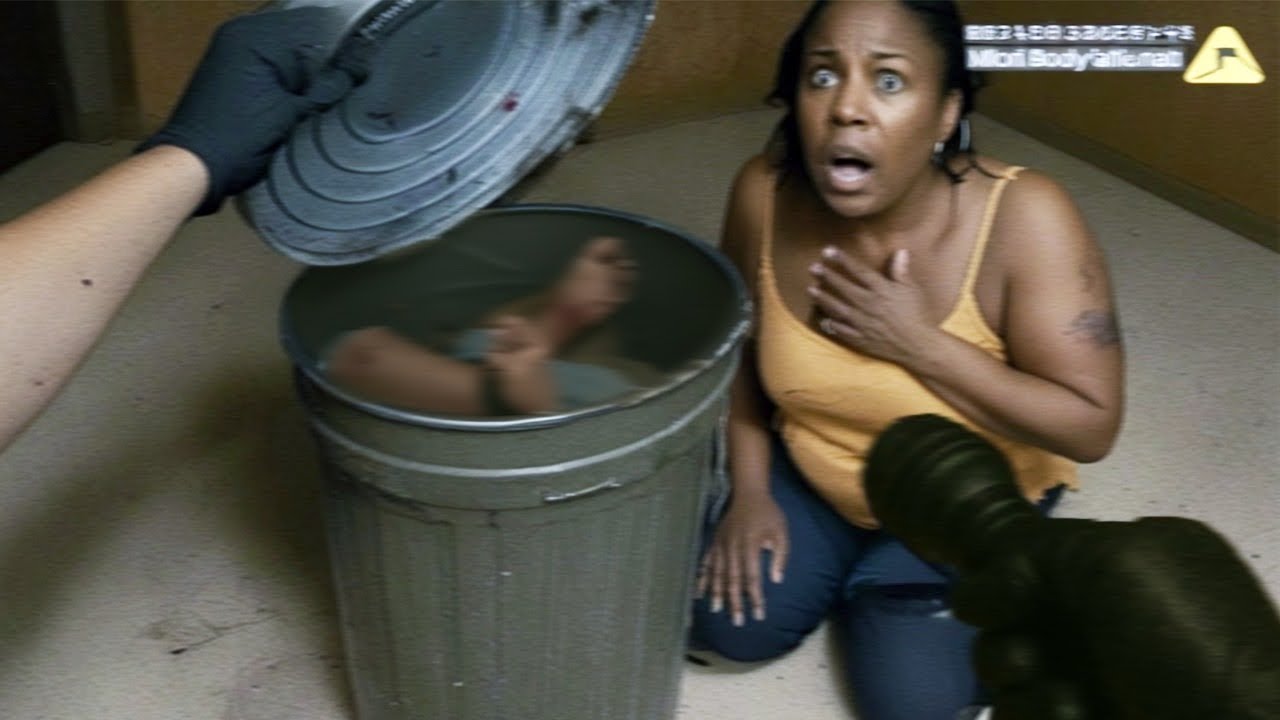 Camera Captures LITTLE BODY Inside Trash Can