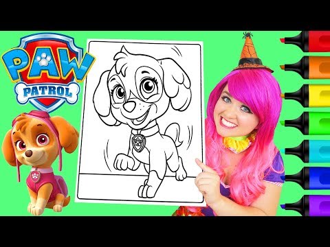 Coloring Skye PAW Patrol Coloring Book Page Prismacolor Colored Paint Markers | KiMMi THE CLOWN Video