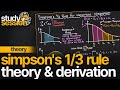 Simpson S 1 3 Rule Theory Derivation Numerical Methods