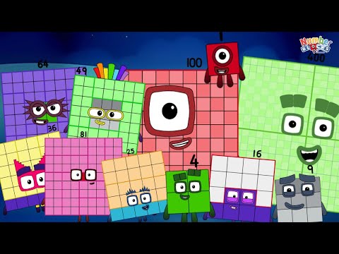 NUMBERBLOCKS RANDOM SQUARE NUMBER ADDITION | ADD BIG AND SMALL NUMBERS | LEARN TO COUNT COLORART_ID