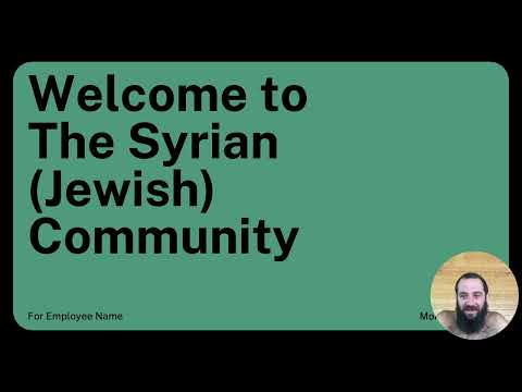Welcome to The Syrian Jewish Community