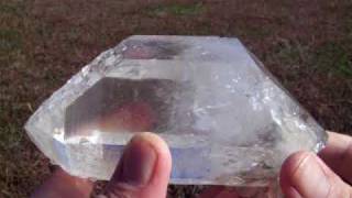 preview picture of video 'Huge Arkansas Quartz Crystal Green Phantom Double Point'