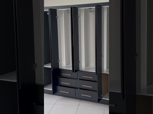 Guarda-Roupa Casal Hilton 8 Portas 6 Gavetas Black - Panorama Móveis