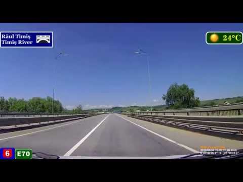 Driving in Romania. DN6 (E70):  Lugoj Bypass. (Timelapse 3x)
