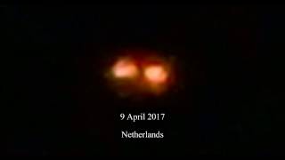 double light craft fly in the night sky