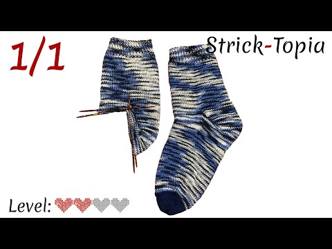 Einfache Socken / Herrensocken stricken leicht gemacht - Gesamt