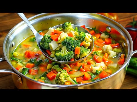 Diese Gemüsesuppe hat mir das Leben gerettet! Jetzt koche ich jeden Tag Suppe! Voller Protein!