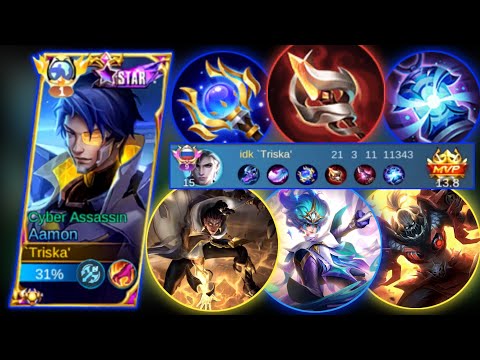 21 Kill,Top global aamon mathic immortal gameplay ~ Top global aamon best build and emblem | MLBB