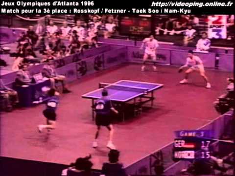 Match pour ia 3e place: Rosskopf/Fetzner - Taek Soo/Nam-Kyu. Moments TT.