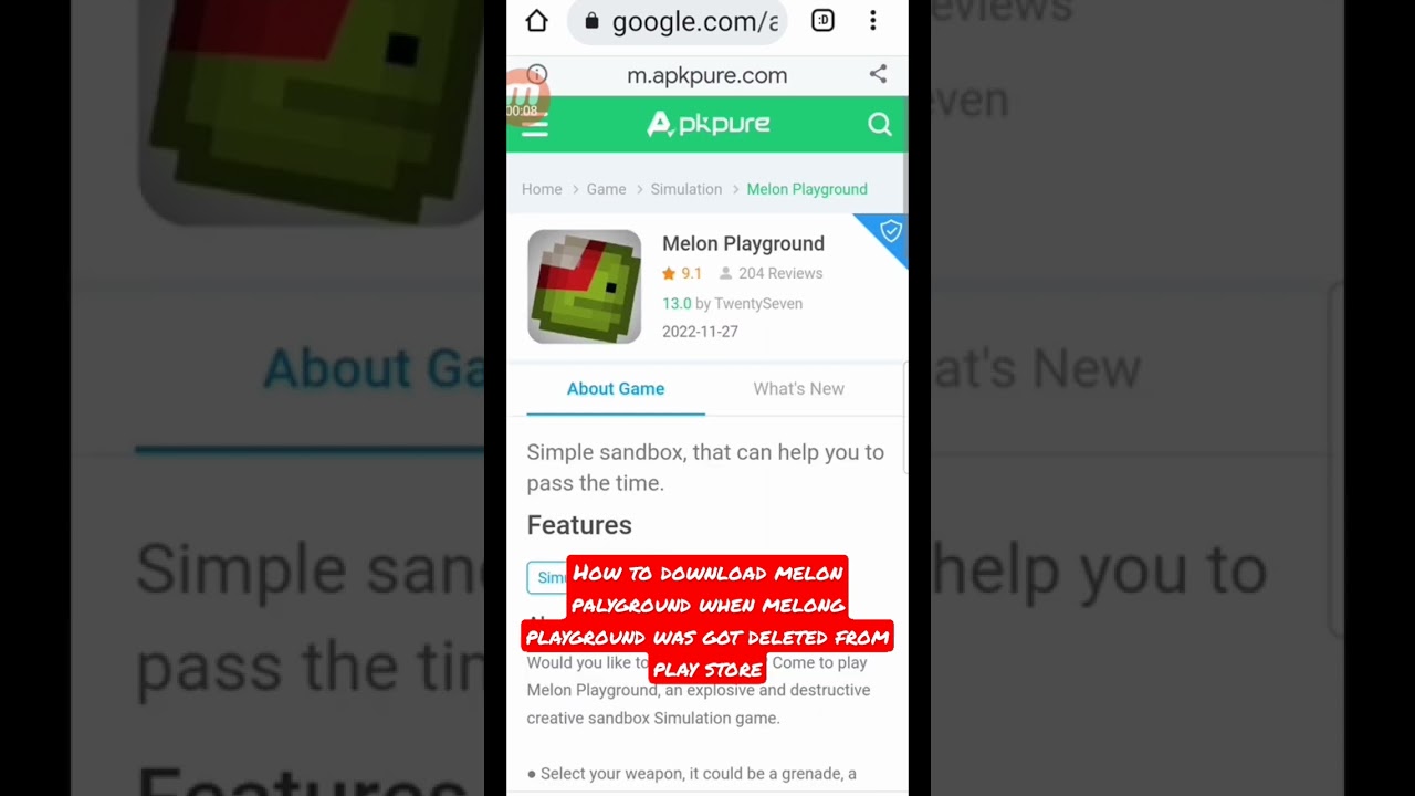how to download melon playground when it got deleted from play store so you can install it back