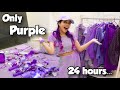 Using Only PURPLE Things For 24 Hours Challenge I Purple You