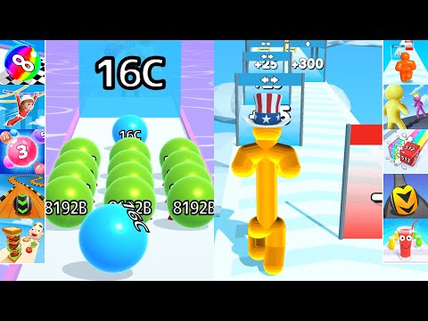 ✅ Satisfying Mobile Gameplay - Ball Run 2048 Infinity vs Tall Man Run - Top 10 Games