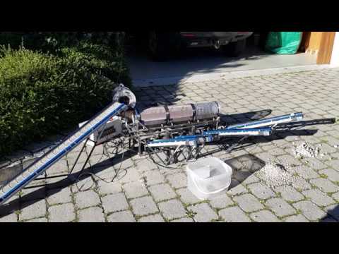 Siebanlage Testlauf mit Förderbändern