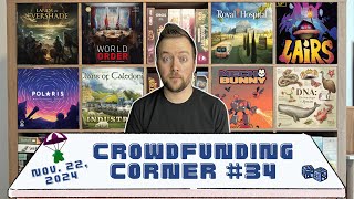 Crowdfunding Corner #34 // World Order, Clans of Caledonia, Lairs, and more! (November 22, 2024)