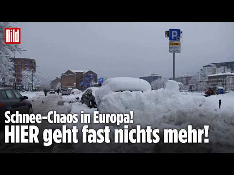 WINTER-CHAOS IN EUROPA: HIER geht fast nichts mehr! Schnee legt Verkehr lahm!