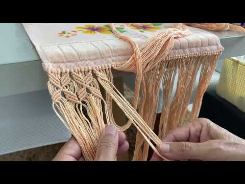 Macramé class on a guest towel