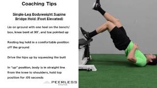 595. Single Leg Bodyweight Supine Bridge Hold (Foot Elevated)