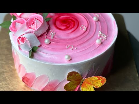 Pink Colour Cake For Girl || Beginner Cake Decoration Idea || Whipped Cream Cake Decoration