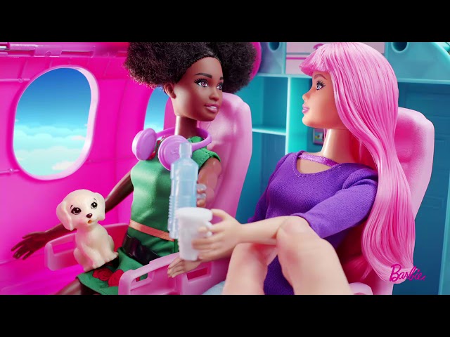 Mattel Barbie Reise Traumflugzeug mit Puppe Flugzeug Pilotin Flieger Puppenhaus 