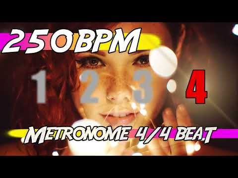 ✅ 250 BPM - 4/4 Metronome 🕰 Ten minutes of click track