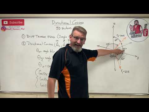 Statics: Lesson 10 - Directional Cosines for 3D Vectors and Components