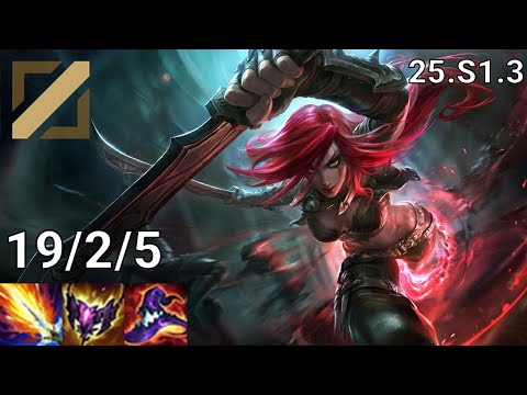 Katarina Mid vs Kassadin - EUW Master | Patch 25.S1.3