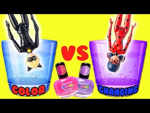 Miraculous Ladybug and Cat Noir Color Changing Nail Polish Custom DIY Easy Crafts for Kids