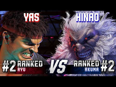 SF6 ▰ YAS (#2 Ranked Ryu) vs HINAO (#2 Ranked Akuma) ▰ High Level Gameplay