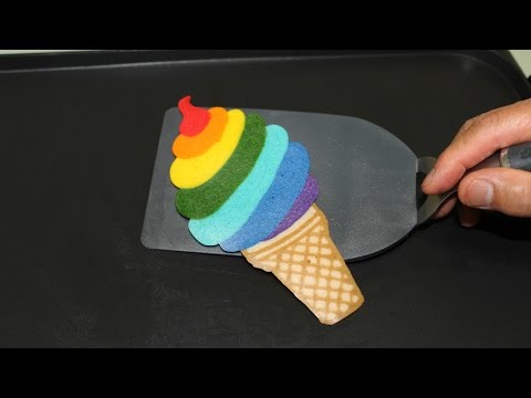 Pancake Art - Rainbow Ice Cream by Tiger Tomato Video