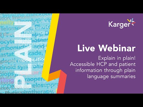 Live Webinar-Explain in plain! Accessible HCP & patient information through plain language summaries