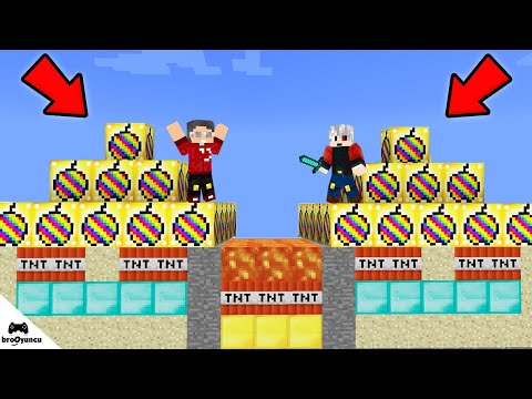 MİNECRAFT SÜPER RENKLİ ALTIN ELMA PİRAMİTİ ŞANS BLOKLARI SAVAŞI