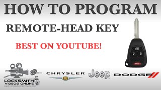 How To Program 1x Remote Head Key Chrysler / Jeep / Dodge